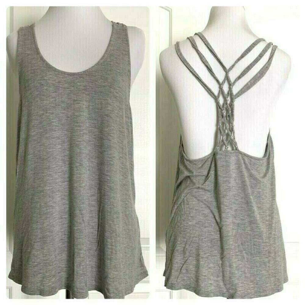 BEAR DANCE Soft Racerback Muscle Tank Top Macrame Sleeveless Fashion Summer M